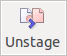 Кнопка Unstage.