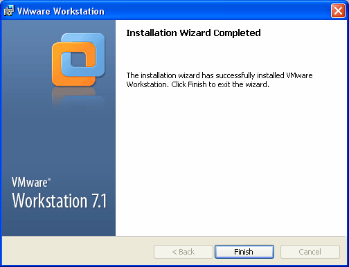Завершение установки VMware Workstation.
